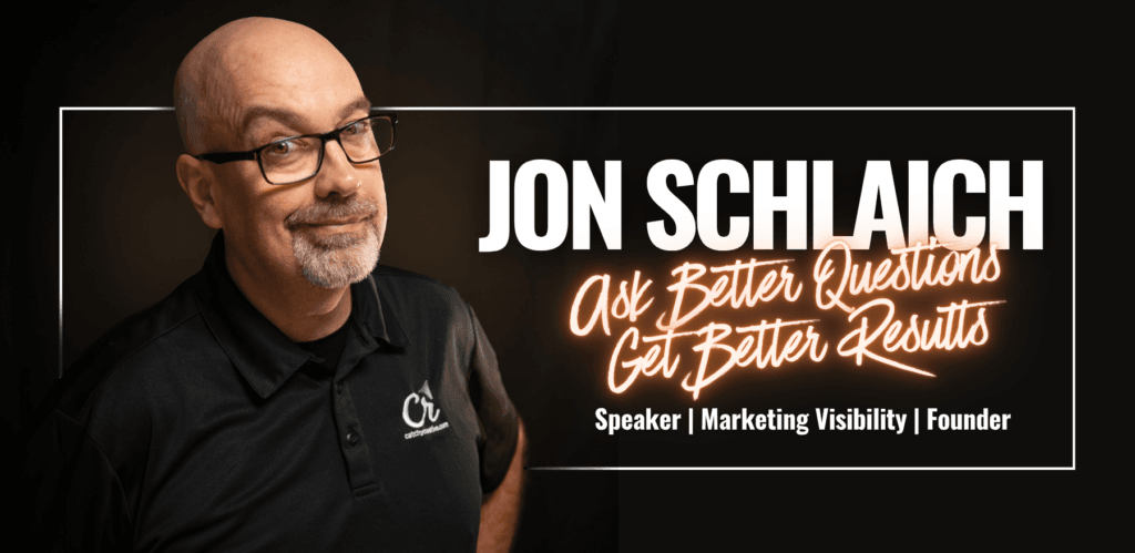 Jon Schlaich, speaker, Marketing Visibility Consultant, and Founder of Catchy Creative Inc.